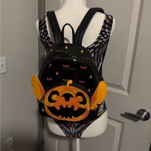 Disney Loungefly Halloween Stitch Jack-O-Lantern Mini Backpack – Used